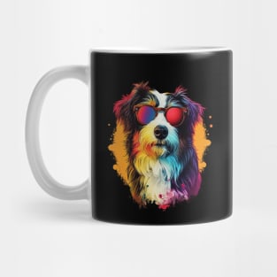 Colourful Cool Golden Doodle Dog with Sunglasses Mug